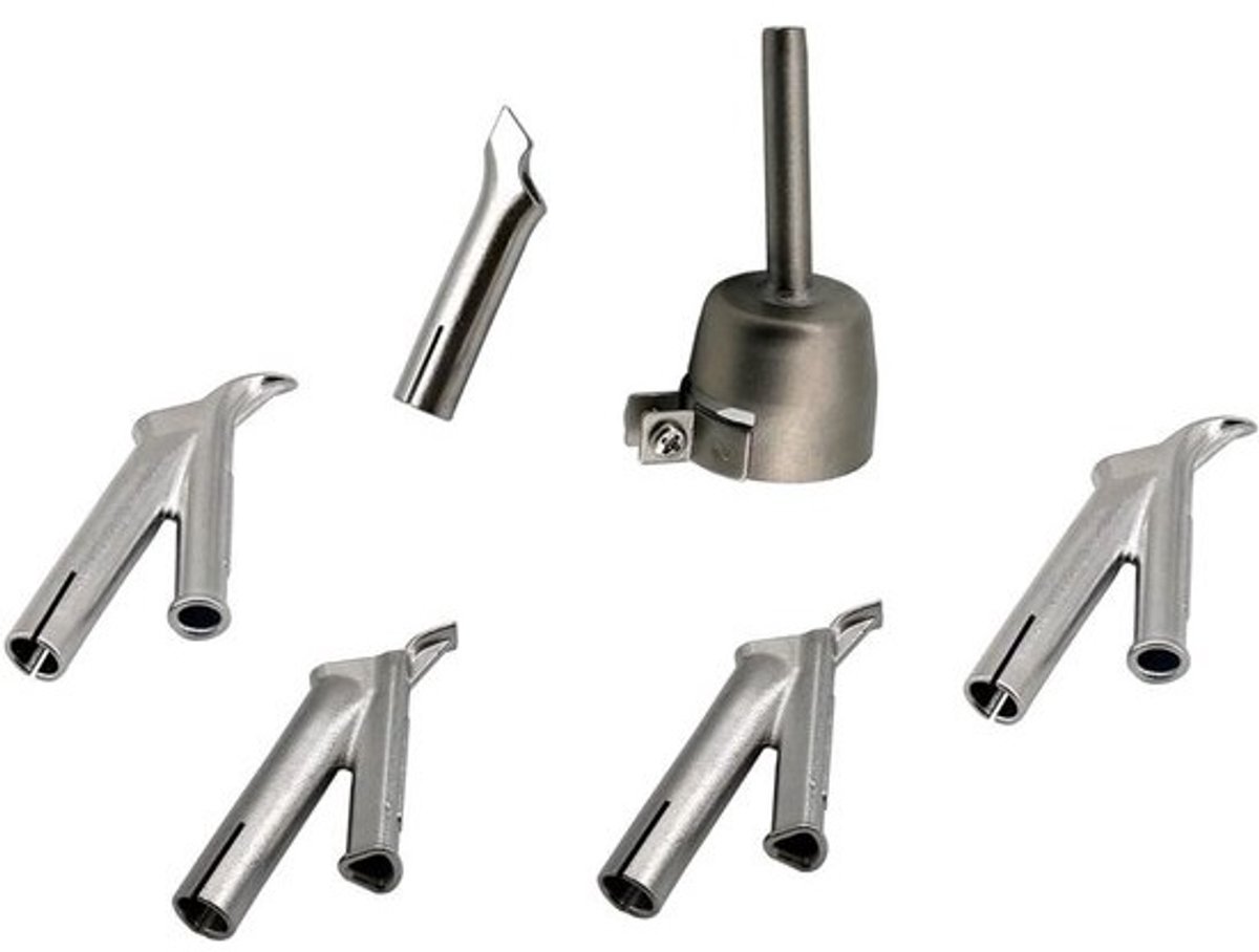 Set lasmondstukken - Hitte-lasmondstukken - Voor kunststofreparatie - Roestvrij staal - 6-delig - Zilver