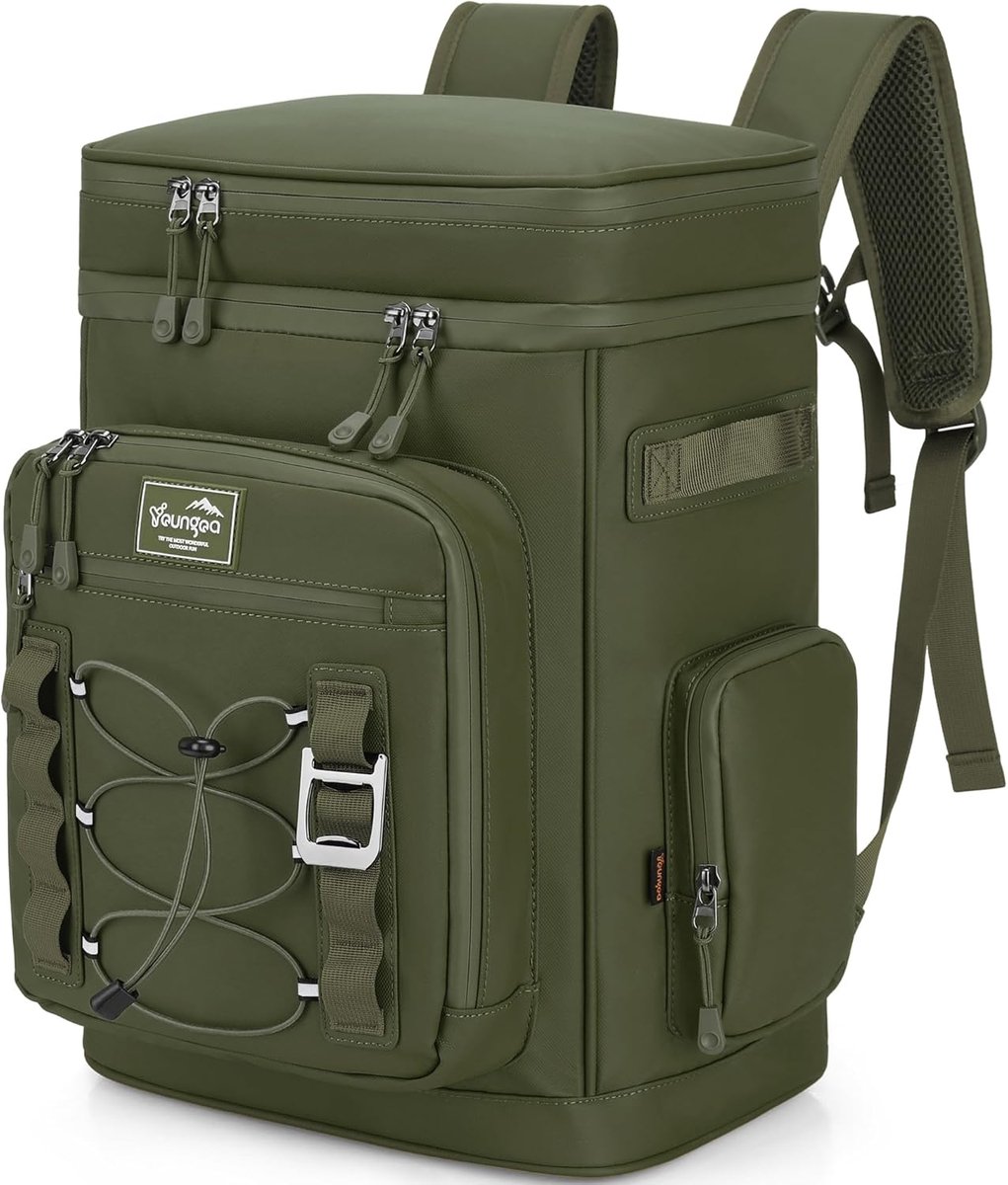 SnelShoppen - Cooling Backpack 30L - Grote Koeltas Rugzak - Waterdicht - Perfect voor Strand, Camping, Picknick, Groen