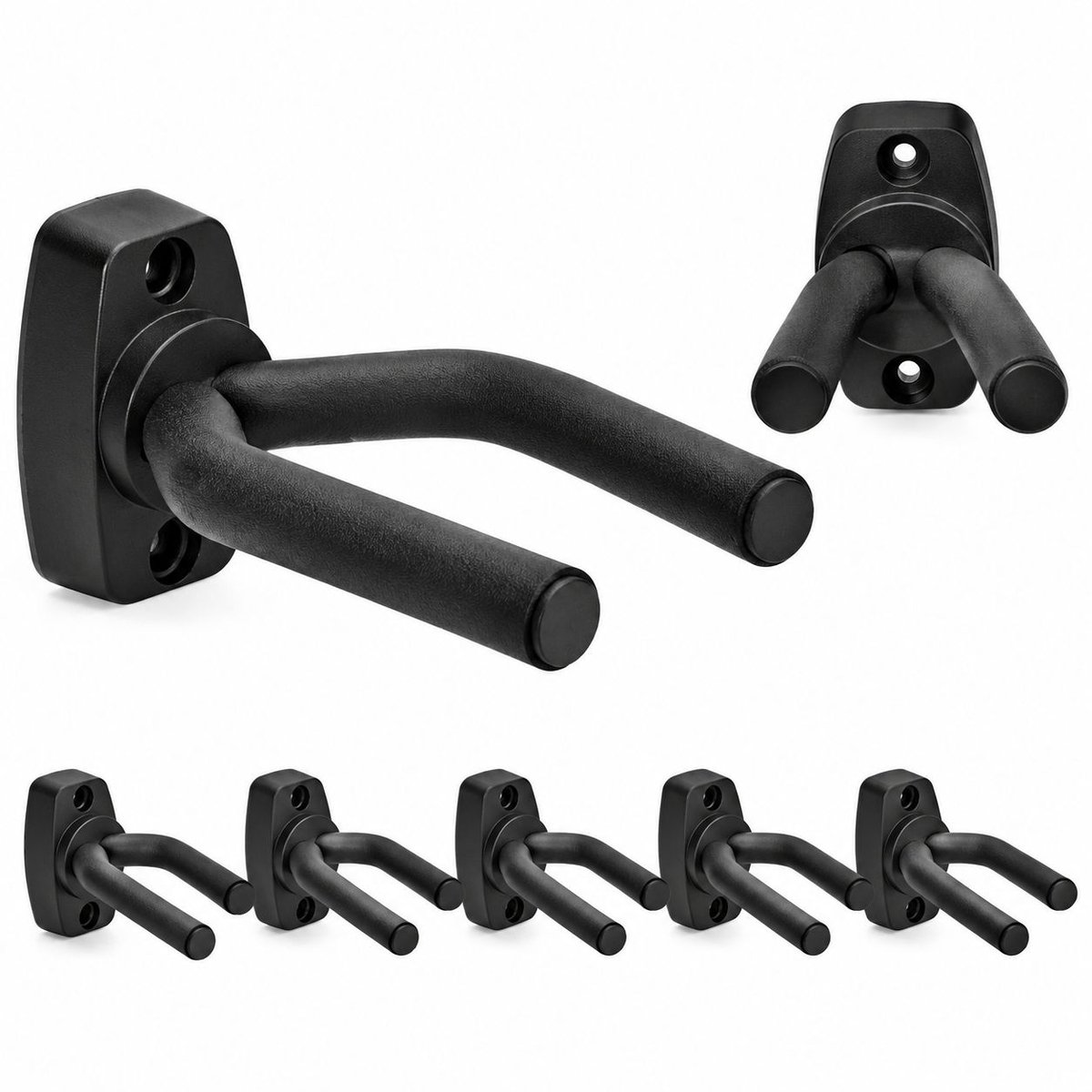 VHV - Muurbevestiging - 6 stuks - Hanger standaard zwart - voor gitaren