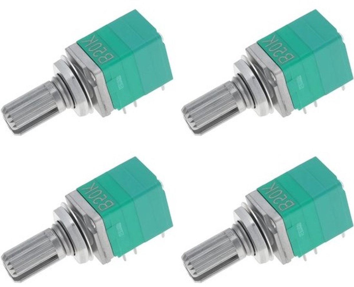 Variabele weerstand - Potentiometerschakelaar - Voor audioapparatuur - Koolstoffilmchip - 50K ohm - Zilvergroen