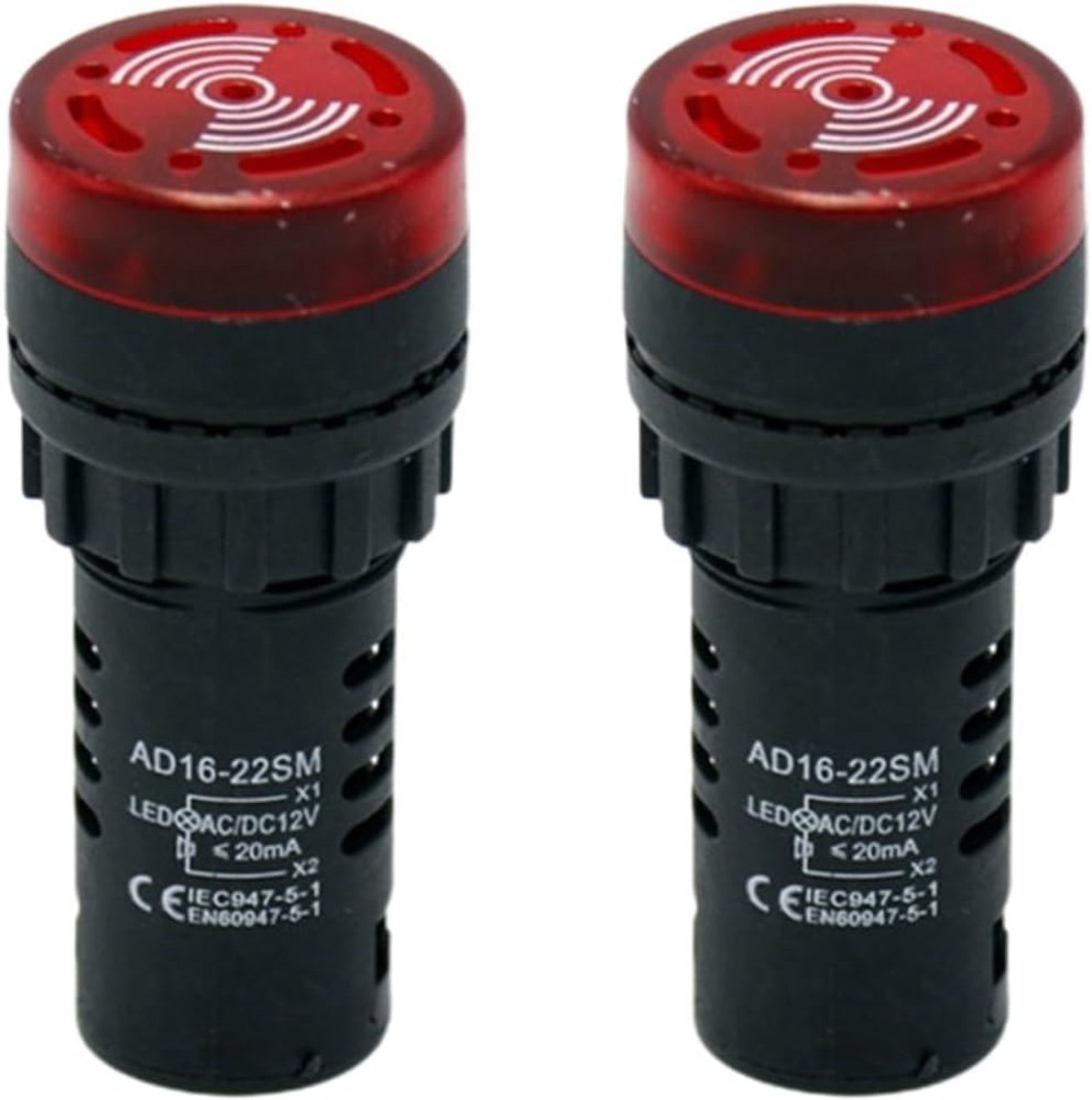 Geluid Licht Alarm Buzzer - Rood LED - Multifunctioneel 12V/24V/220V - Houdt waakzaam - ShopVlot