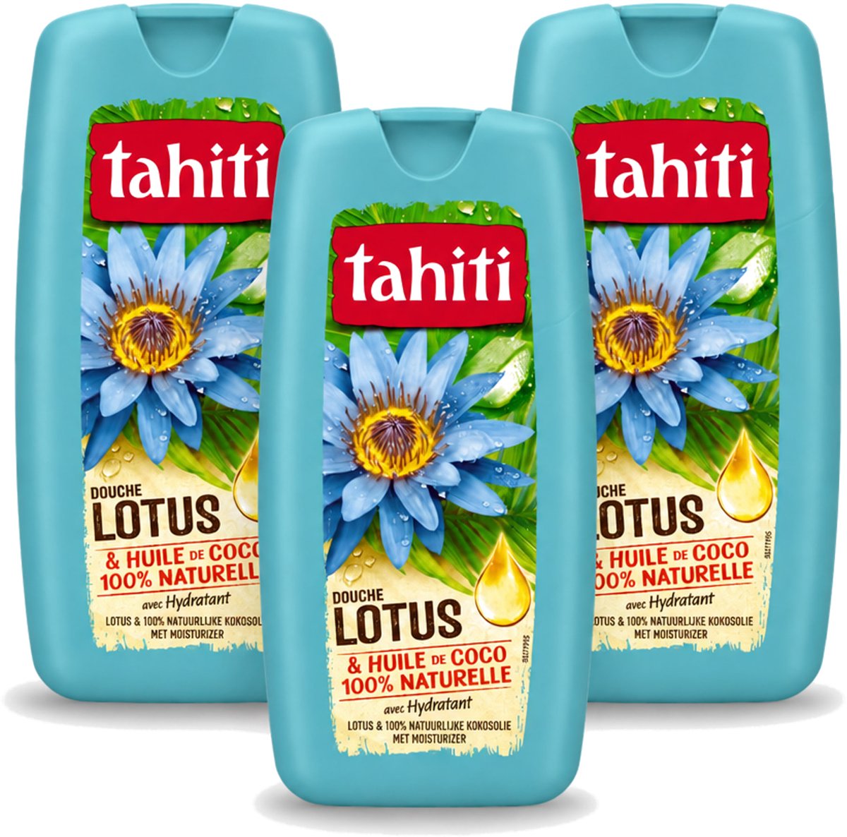 3 x Tahiti - Douchegel - Lotus & Kokosolie - Hydraterend - 250 ml - Voordeelverpakking - 3 stuks