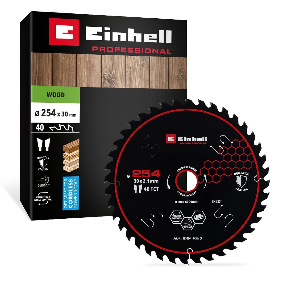 Einhell Professional cirkelzaagblad, hout, Ø 254 x 30 mm, 40 tanden