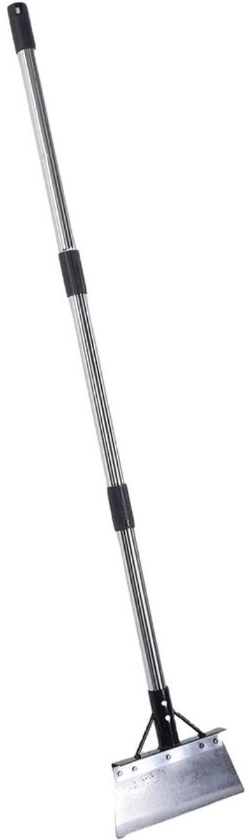 Tuinspade - Platte schoffel - Onkruid wieden - Verstelbare handgreep - 44 x 19 cm - Zilver