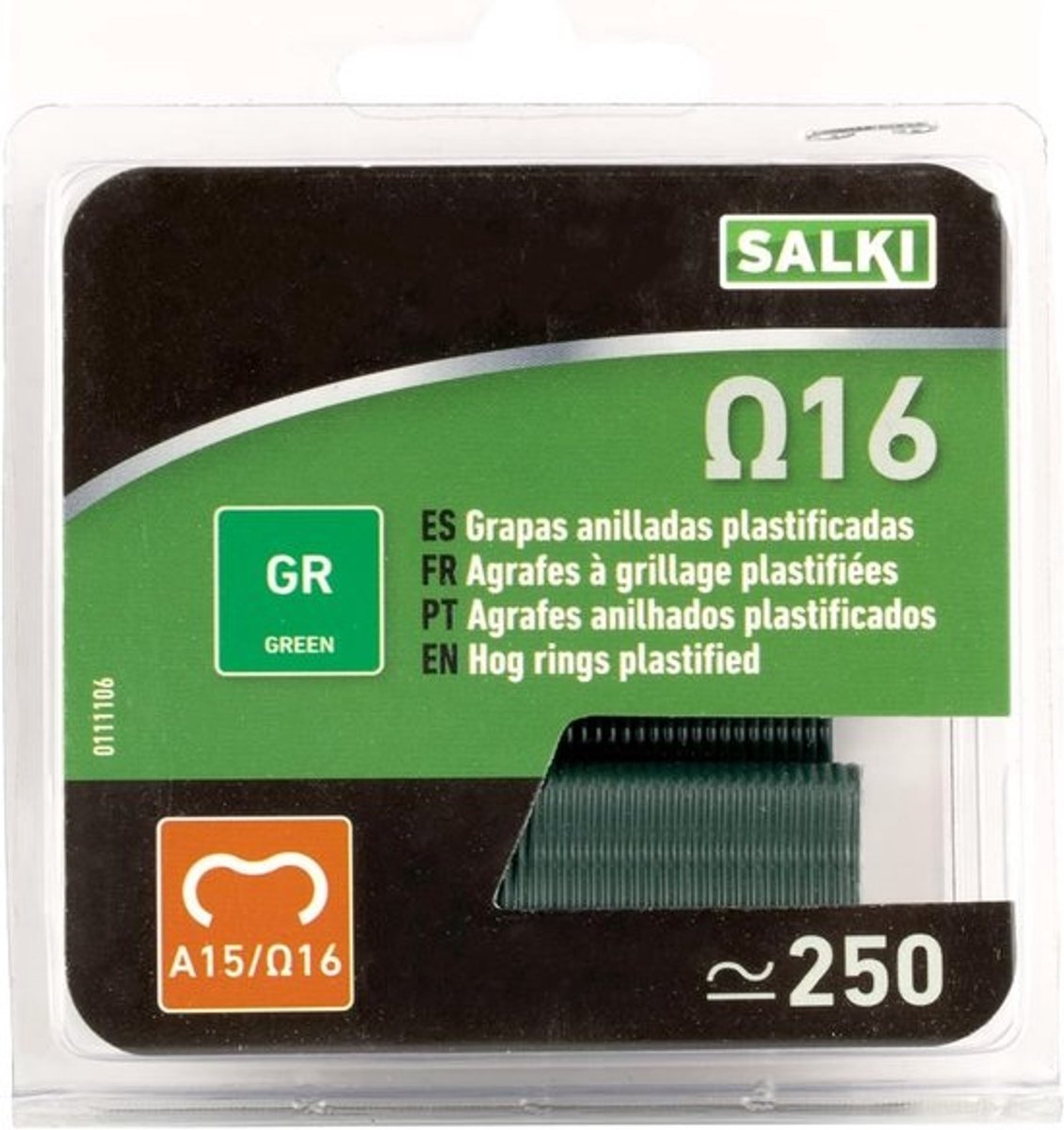 Nietjes voor hekken - Stalen ringklemmen - Voor het bevestigen van hekken - Verzinkt staal - 250 stuks - Groen
