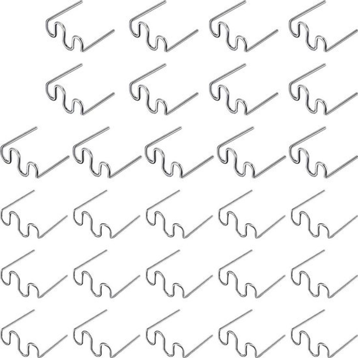 Set schriftklemmen - Hete nietjes - Kunststofreparatie - Twee diktematen - 1000 stuks - Zilver