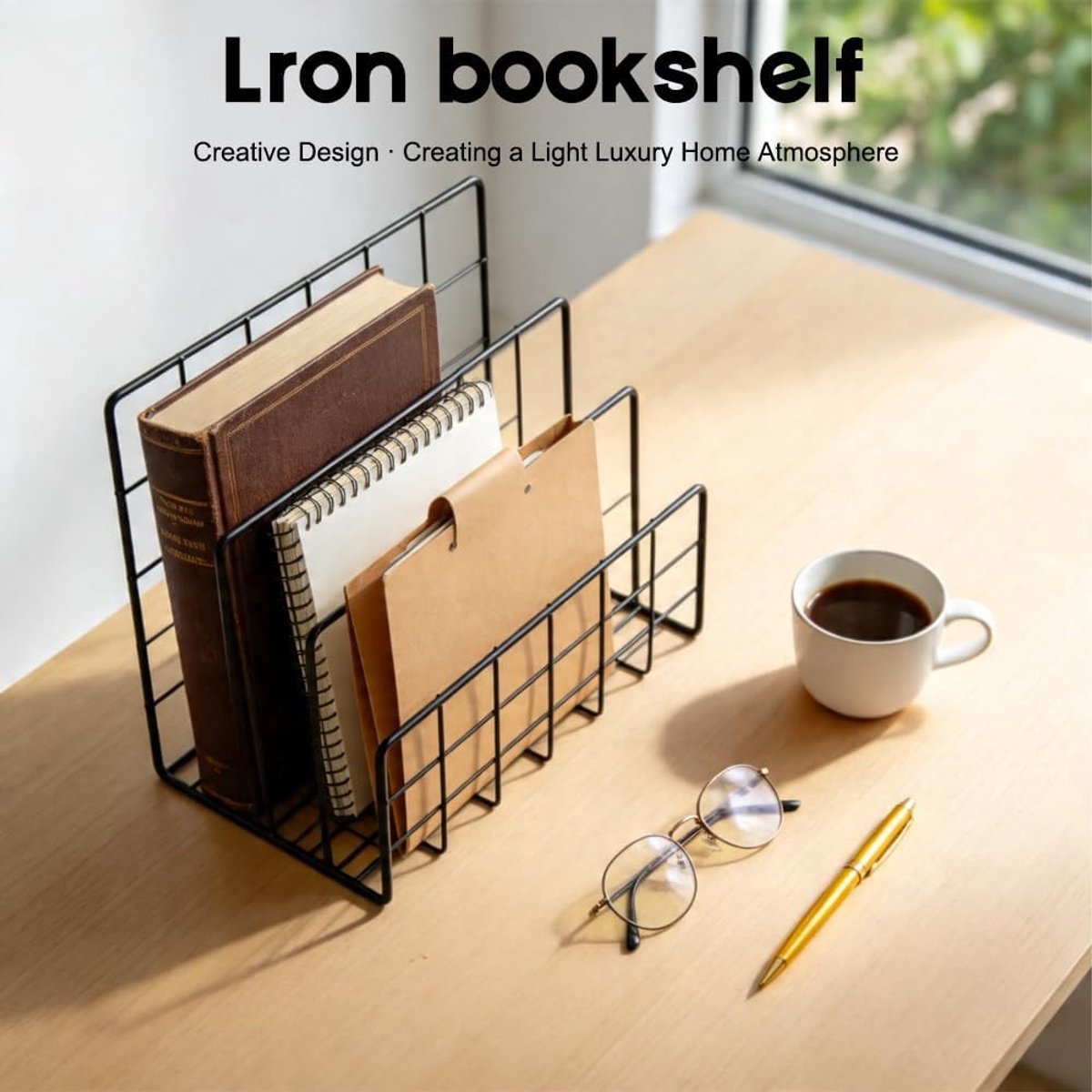 Bureau-organizer van metaal, 2 stuks desktop-ordners met 3 verticale vakken, stijlvolle brieforganizer voor kantoor en thuis, ideaal voor documenten en postsortering (zwart) — cadeau in Cadeau-ideeën - foto 6