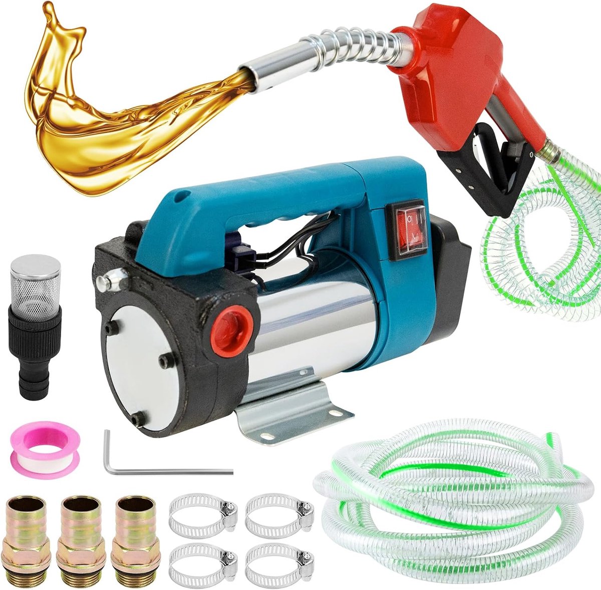 Draadloze dieselpomp - 45 L/min - Zelfaanzuigend - Ideaal voor mobiel gebruik - ShopVlot