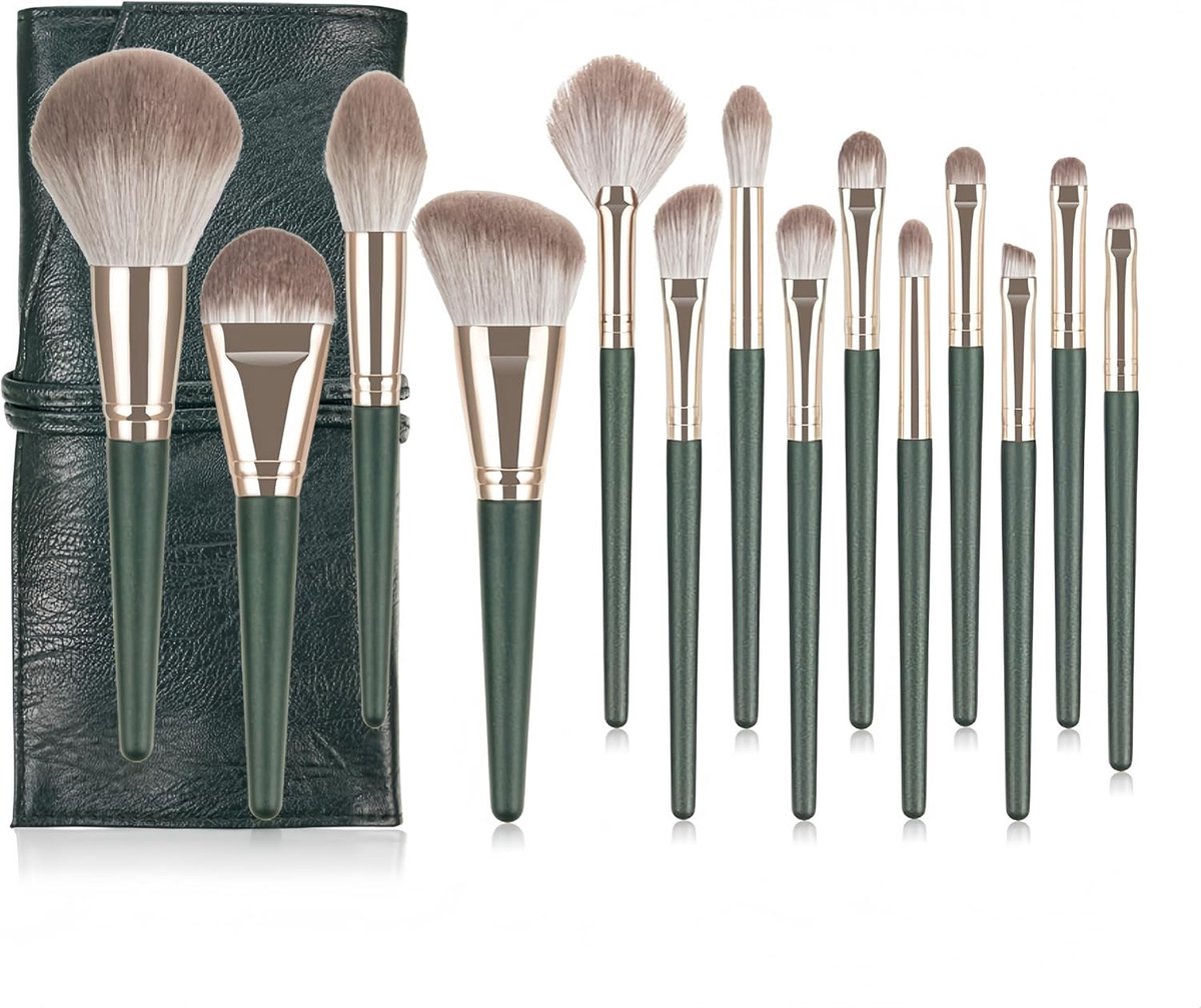 Professionele Make-up Kwasten Set van 14 Stuks - Premium Kwaliteit voor Foundation, Blush en Oogschaduw met Draagbare Opbergtas