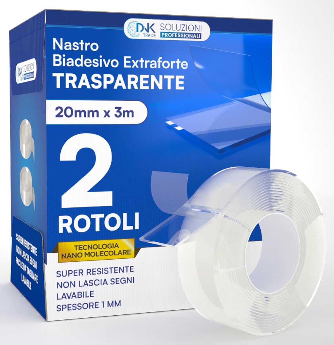 DNK TRADE Double-sided adhesive tape, extra strong, transparent - ShopVlot