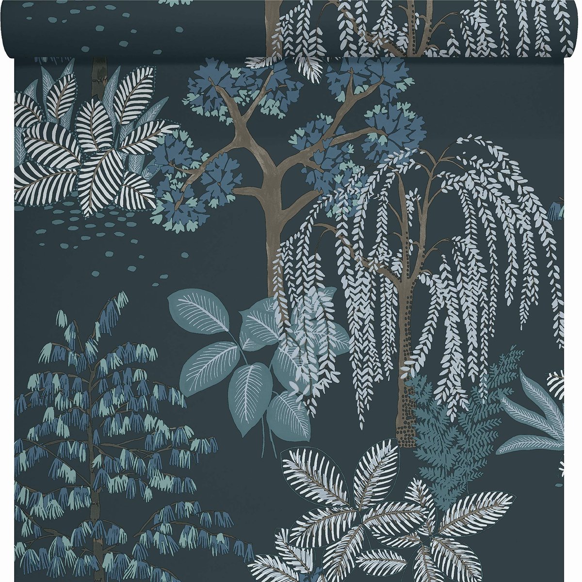 LUTECE Japans Zen Garden Behang, marineblauw, blauwe achtergrond, vinyl op vlies, 11191311, slaapkamer, woonkamer - ShopVlot