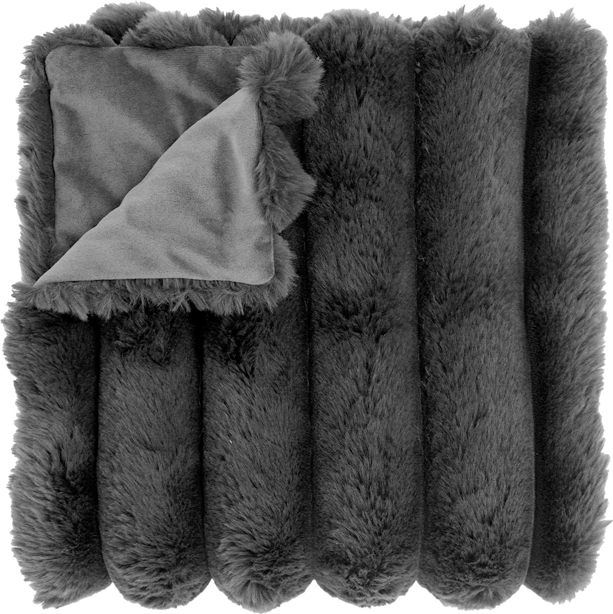 Unique Living Plaid Liebe 150x200cm - Dark Grey Grijs