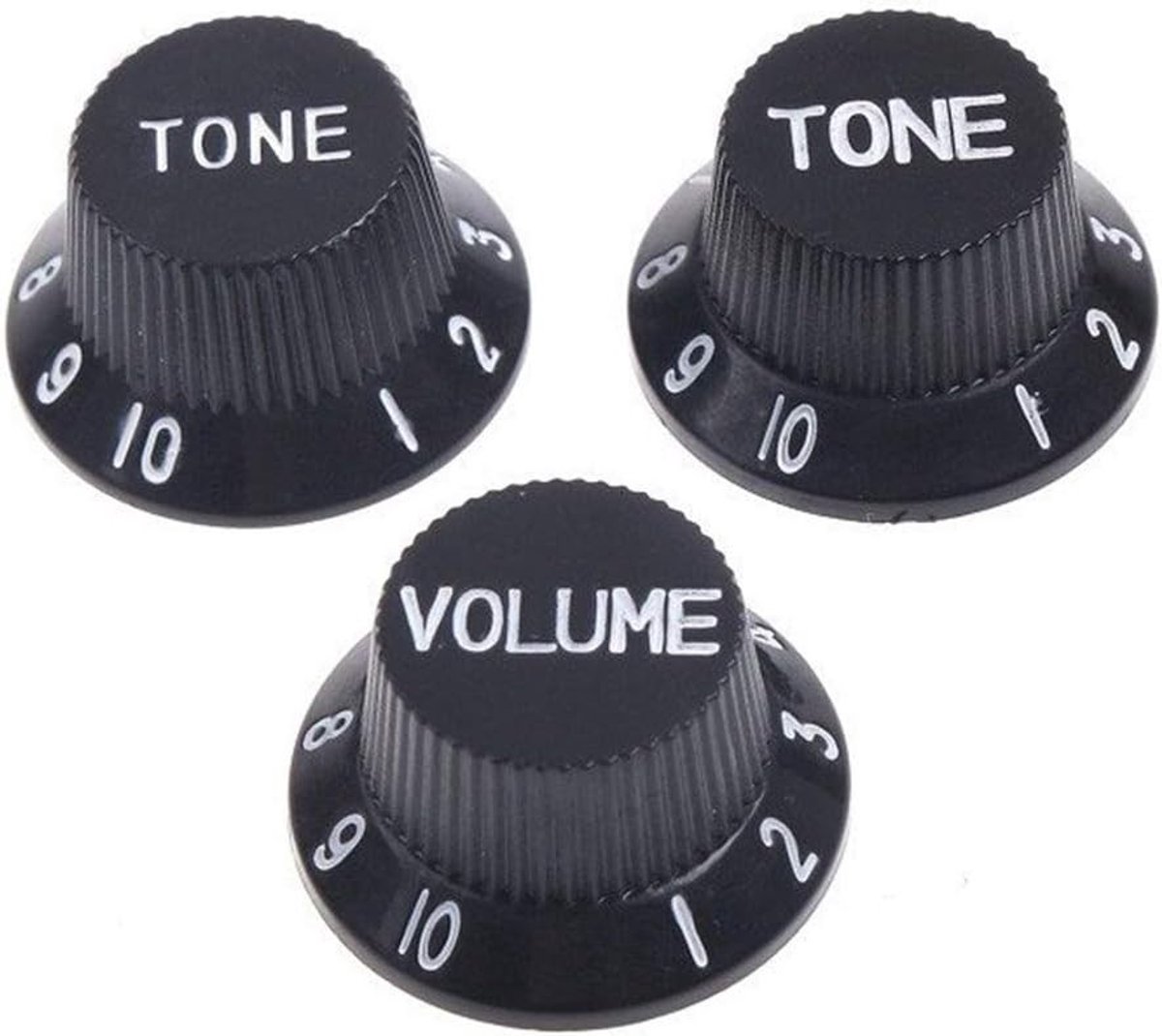 Guitar Control Knoppen 1 Volume 2 Toon Geschikt voor Metric Pots voor Stratocaster Stijl Elektrische Gitaar Onderdelen (Zwart)