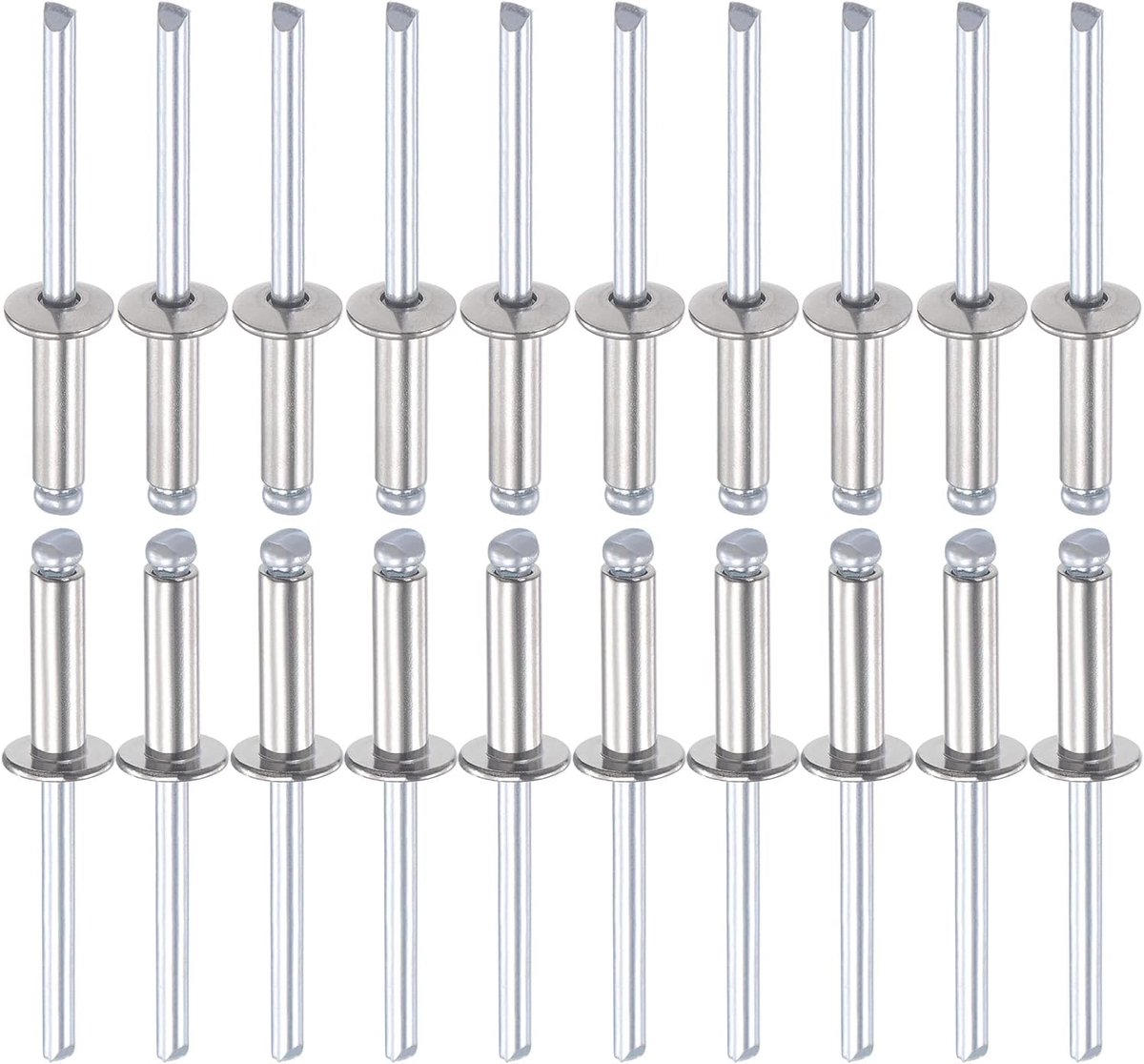 Blindnieten 5mm x 16mm - 304 RVS - Koepelvorm - Geschikt voor machineverbinding - ShopVlot