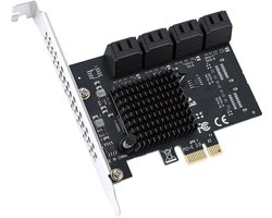 8-Port PCIe SATA Kaart, 6 Gbit/s 3.0 Controller, PCI Express x1 Adapter voor SSD/HDD – Bootable voor Desktop PC, Inclusief 2 Schroeven en Schroevendraaier voor Uitbreiding