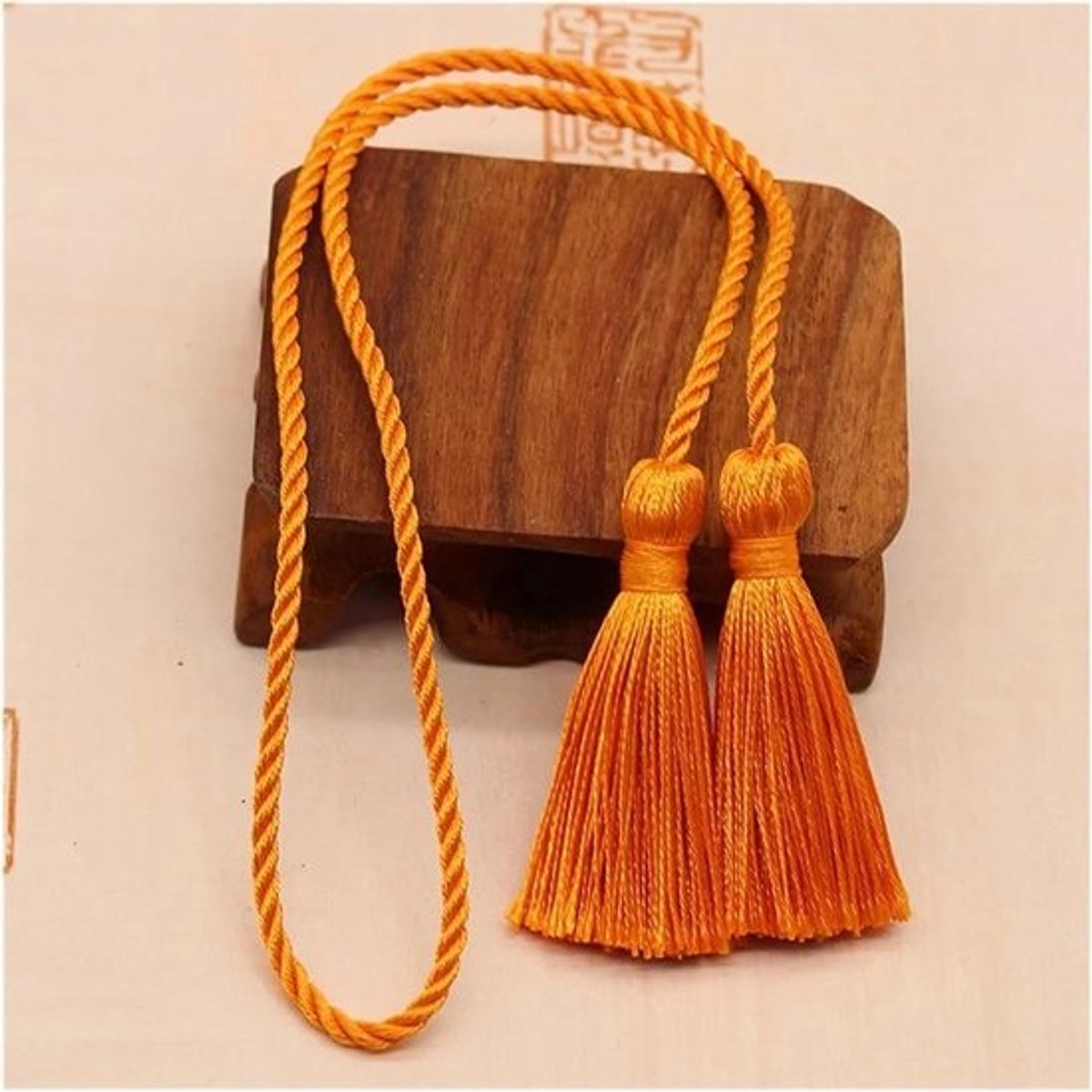 Gordijnbanden - 5 stuks - Touwgordijnhouders - Voor decoratief ophangen - Elegante afwerking - 54 cm lengte - Oranje