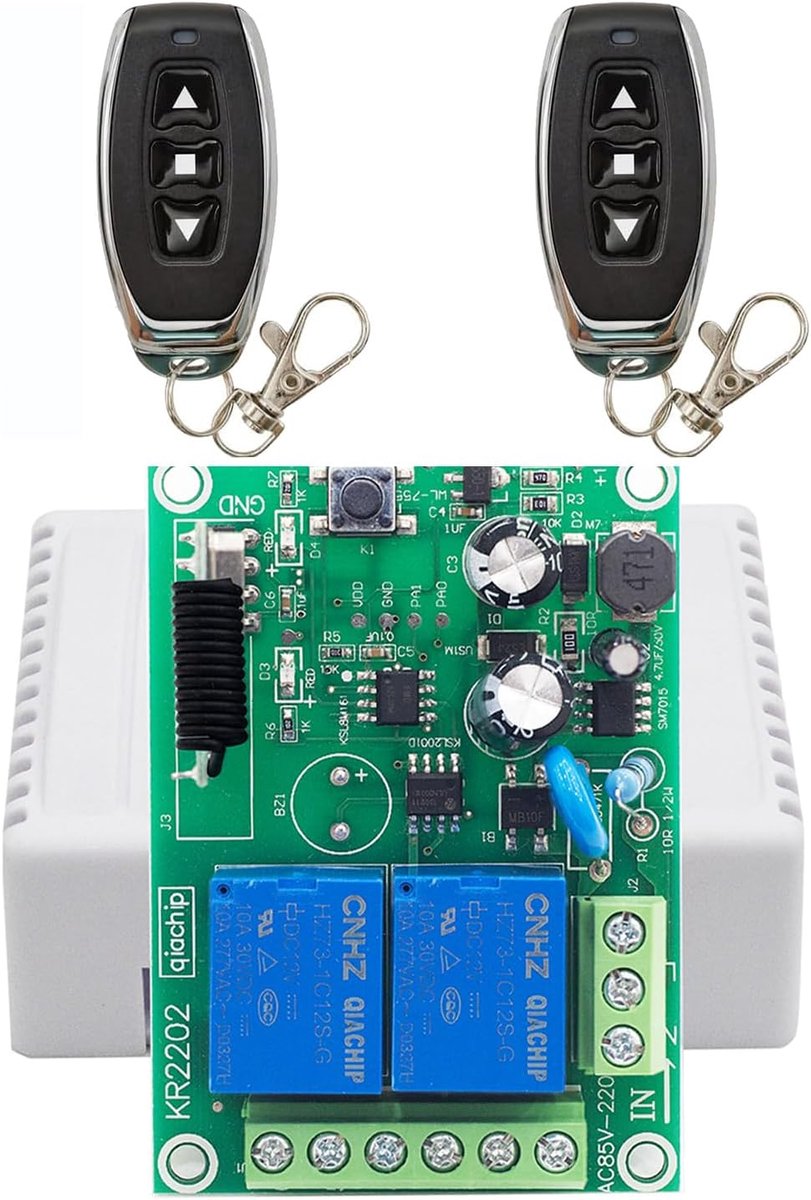 QIACHIP 433MHz RF Wireless Remote Control Switch, 2 Channels, AC 220V, 230V, 240V, Wireless Relay, Receiver with 2 - ShopVlot