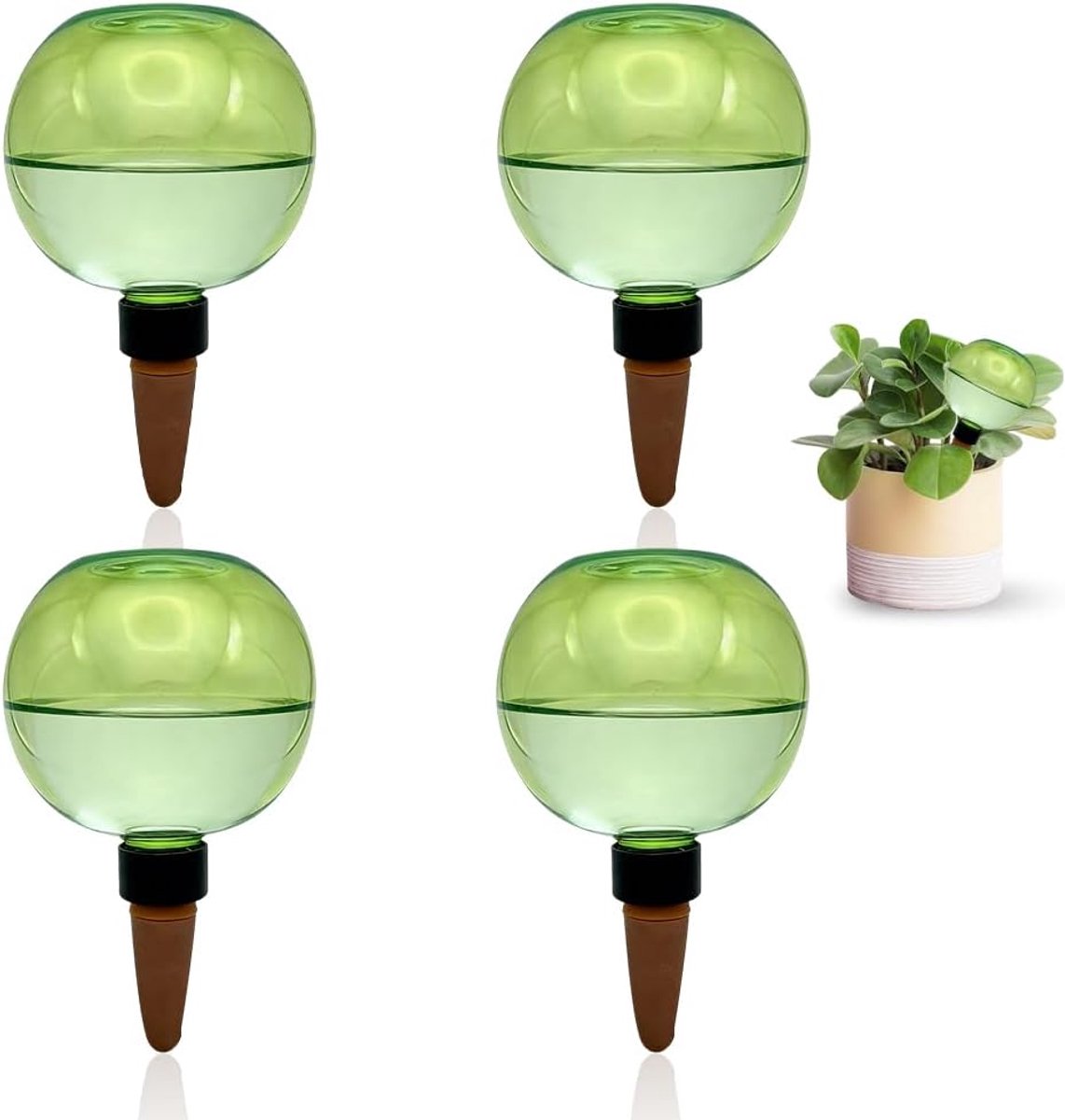 4 stuks automatische irrigatieballen, 500 ml waterdispenser voor planten, irrigatieballen met transparant - ShopVlot