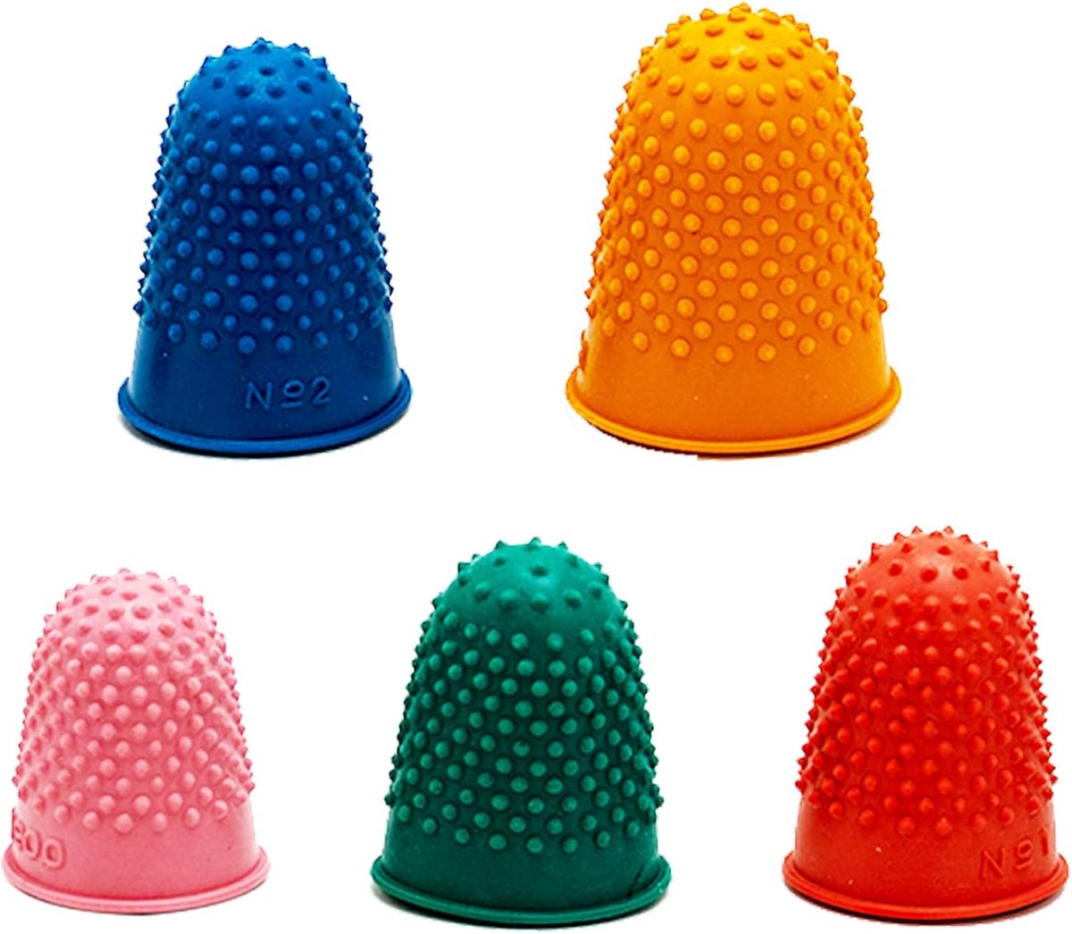 REBECASKYENS Pack of 5 rubber thimbles to protect fingertips (5 sizes) - ShopVlot
