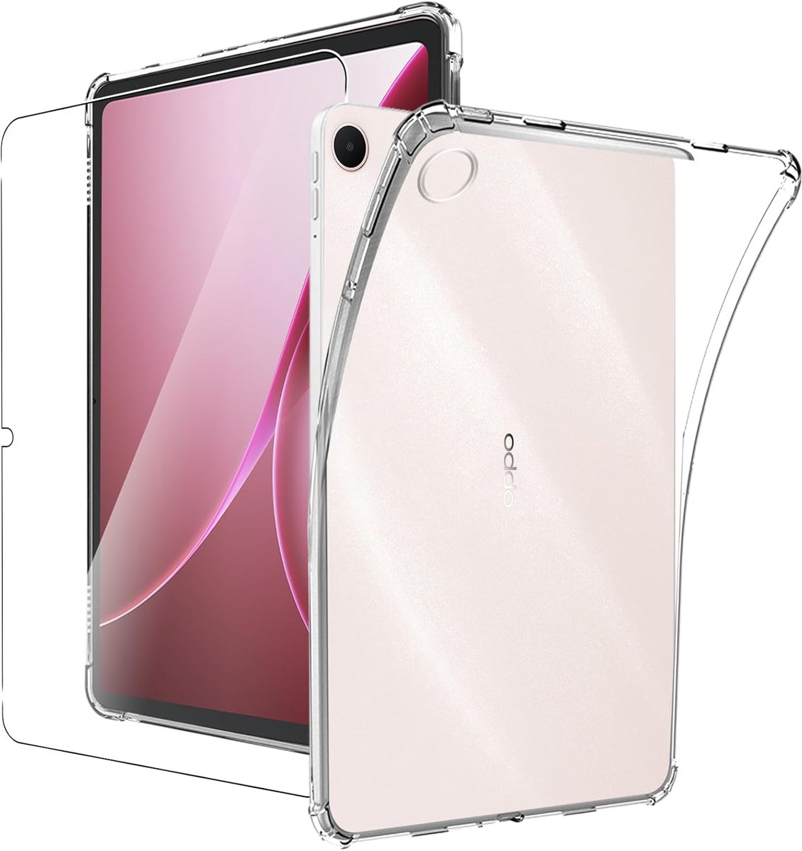 MEMELOKA Hoes voor Oppo Pad 5 12,1 inch met 1 beschermfolie, zachte schokbestendige siliconen beschermhoes met - ShopVlot