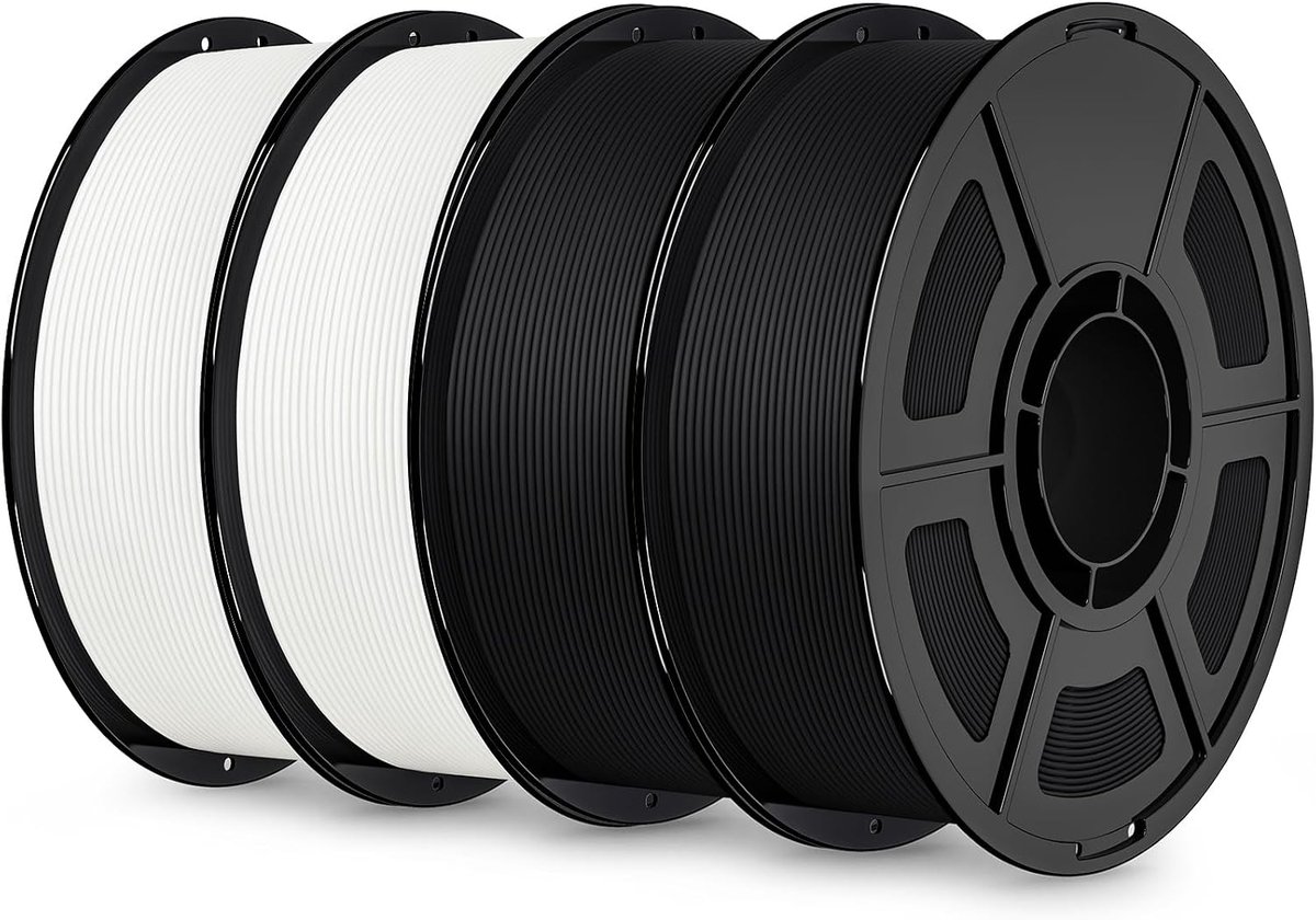 PETG Filament 1.75 mm 4KG - Zwart/Wit PETG - Maatnauwkeurigheid +/-0,02 mm - Ideaal voor decoratieve objecten - ShopVlot