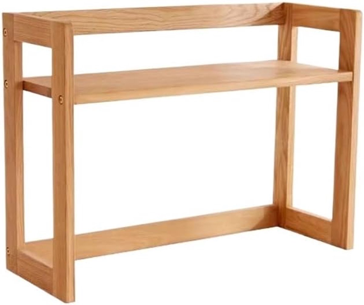 Boekenplank Open type desktop boekenplank, houten vrijstaande opbergplank, grote capaciteit top organizer, for woonkamer keuken studeerkamer(Original wood colour,L45xW20xH40 cm)