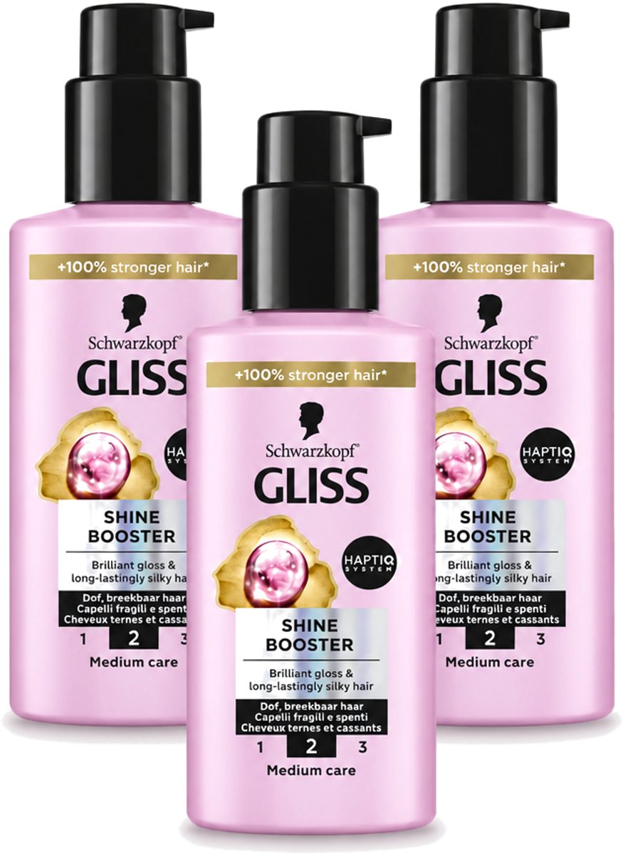 3 x Gliss - Haarserum - Liquid Silk Shine Booster - Fruitige Geur - 100 ml - Voordeelverpakking - 3 stuks