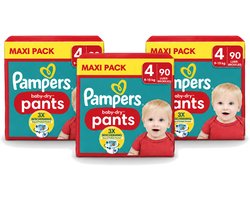 3 x Pampers – Luierbroekjes – Baby Dry Pants Maat 4 – 90 Luiers - Voordeelverpakking - 3 stuks