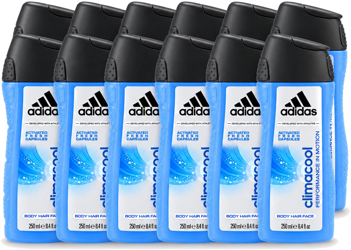 12 x Adidas – Douchegel – Climacool Men – 250 ml - Voordeelverpakking - 12 stuks