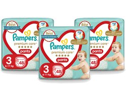 3 x Pampers – Luierbroekjes – Premium Care Pants Maat 3 – 48 Luiers - Voordeelverpakking - 3 stuks