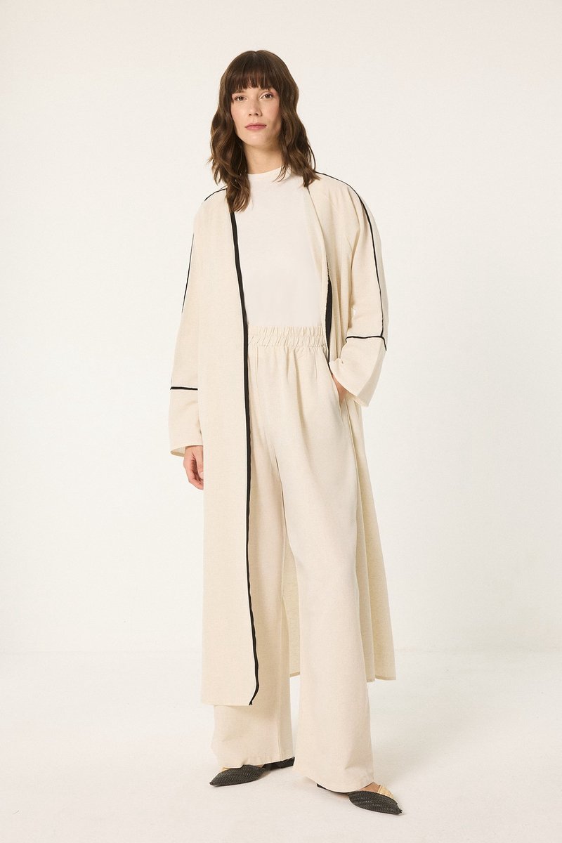 Touché Privé - Set van kimono en broek - Naturel - Dames