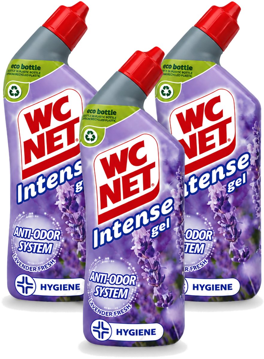 3 x WC Net - Toiletreiniger - Gel - Lavendel - Gerecycled Materiaal - 750 ml - Voordeelverpakking - 3 stuks