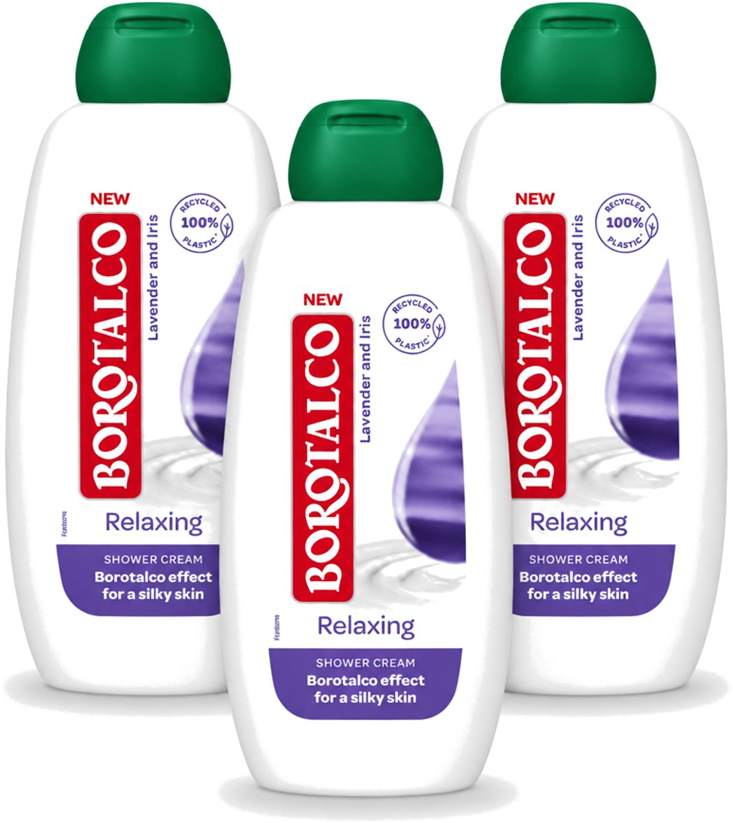 3 x Borotalco - Douchegel - Relaxing - Lavender & Iris - 250 ml - Voordeelverpakking - 3 stuks