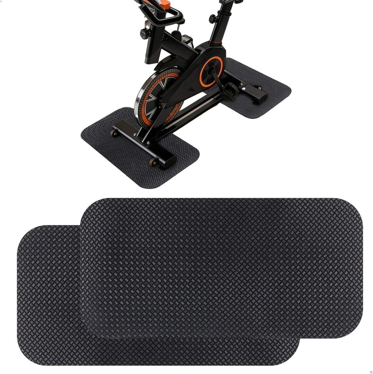 Twee Stuks Vloerbeschermingsmatten voor Fitnessapparatuur, Antislip, Geschikt voor Elliptische Trainers, PVC Onderlegger voor Gymvloer, 25 x 30 x 0,5 cm