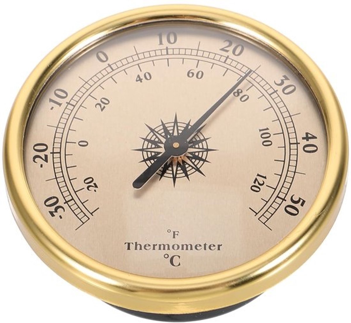 Metalen temperatuurmeter - Binnenthermometer - kamerweerstation - Temperatuur monitoren - Duidelijk afleesbaar display - 7x7x2.8cm - Zoals getoond