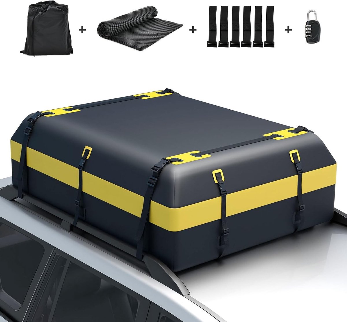 Ruime 600L Dakkoffer - Waterdichte Dakkoffer voor Auto met Binnenvergrendeling en Bevestigingsmateriaal