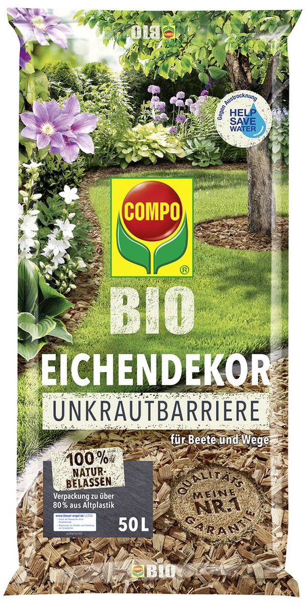 COMPO eikenhout decorchips en onkruidbarriere 50 liter