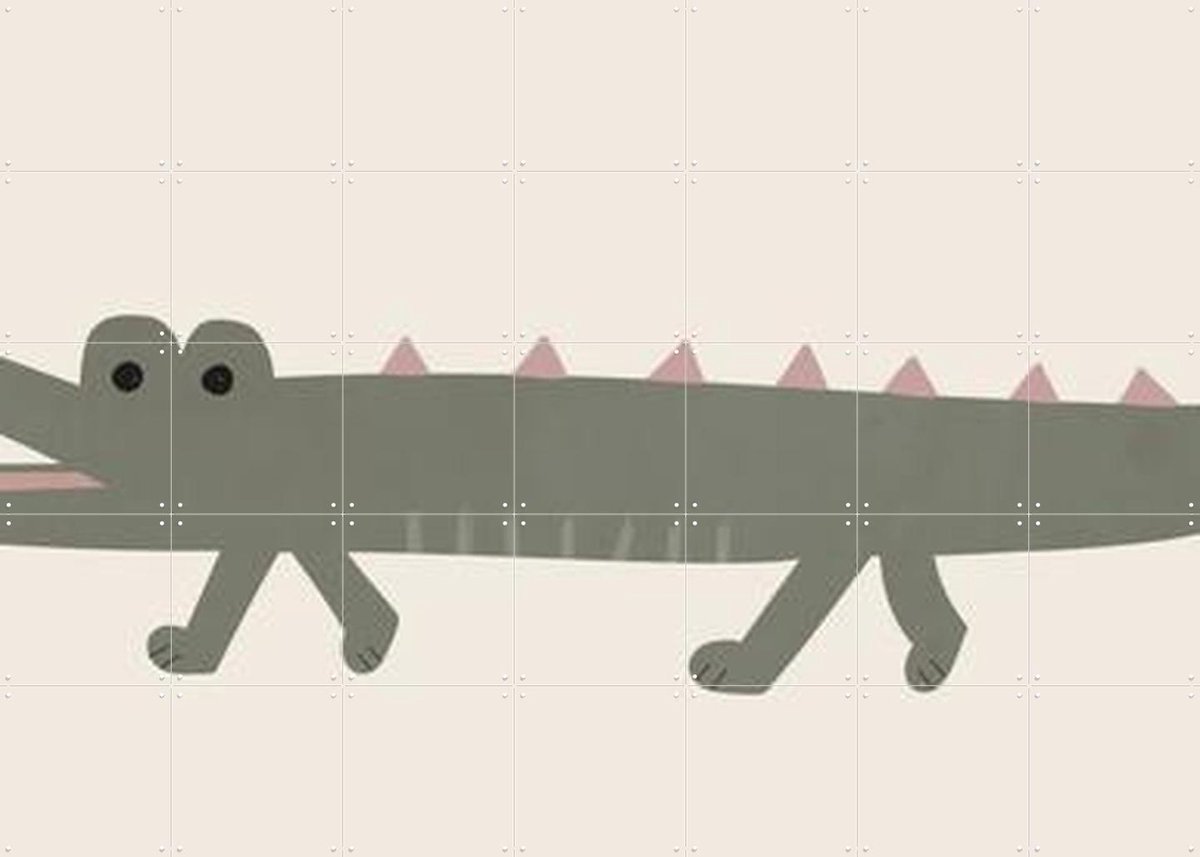 IXXI Crocodile, Little Otja - 140 x 100 cm - Gratis ophangtool - Grote wanddecoratie en posters - Illustraties, Cartoonesk, Speels, Kinderkamer