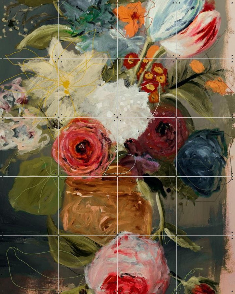 IXXI Still Life with Flowers and Nuts, Leigh Viner & Rijksmuseum 2.0 - 80 x 100 cm - Gratis ophangtool - Grote wanddecoratie en posters -