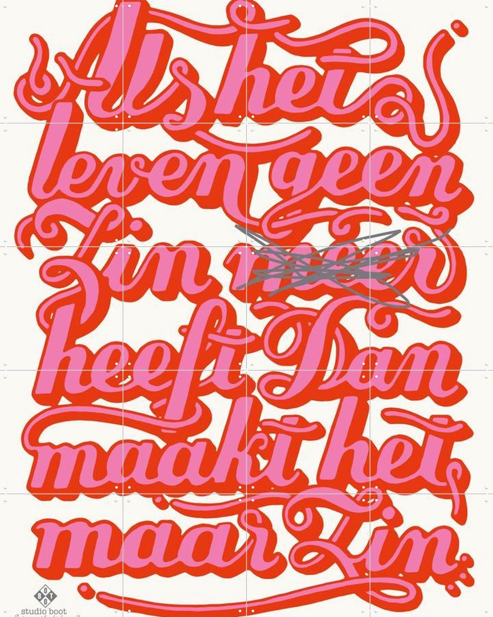 IXXI Studio Boot - Als het leven geen zin meer heeft, Studio Boot - 80 x 100 cm - Gratis ophangtool - Grote wanddecoratie en posters - Grafisch