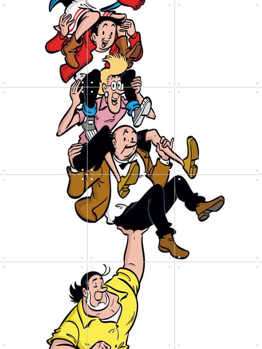 IXXI Suske en Wiske: de Vriendentoren, Suske en Wiske & Standaard Uitgeverij - 60 x 80 cm - Gratis ophangtool - Grote wanddecoratie en posters -