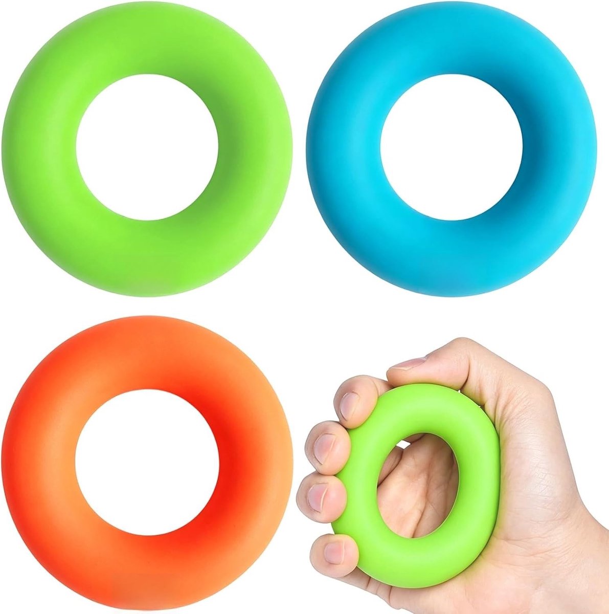 Gripkracht Trainer voor Handen en Vingers - Silicone Ring voor Spiertraining, Stressverlichting en Fysiotherapie