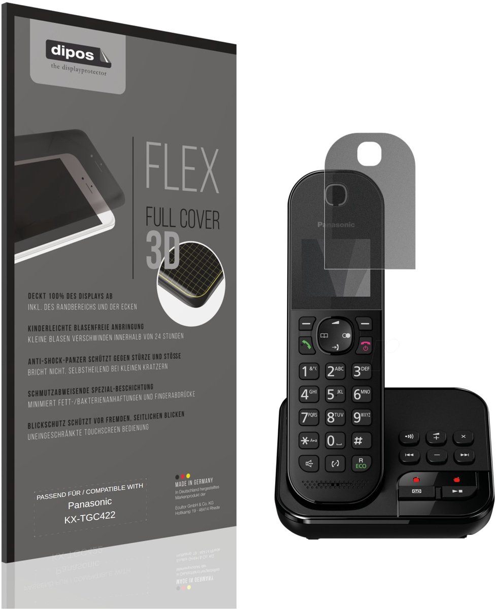 dipos FLEX – Matte Privacy Screenprotector geschikt voor Panasonic KX-TGC422 | Volledige Schermbescherming | Case-Friendly