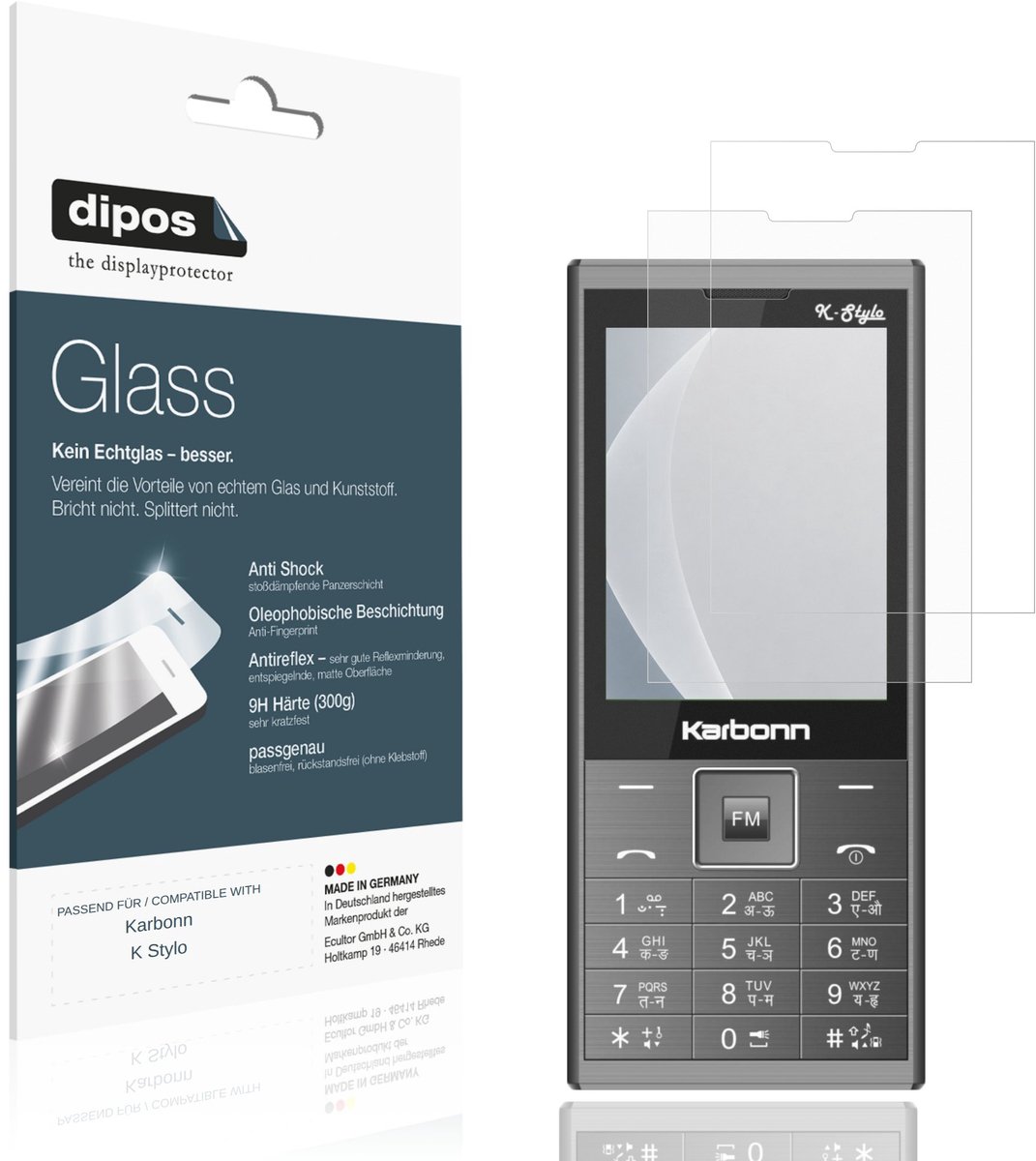 dipos – 2x Matte Pantserfolie geschikt voor Karbonn K Stylo | 9H Screenprotector