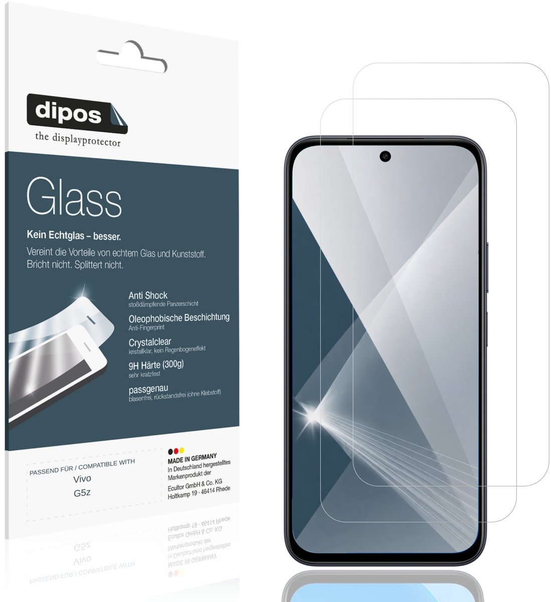 dipos – 2x Pantserfolie geschikt voor Vivo G5z | 9H Screenprotector