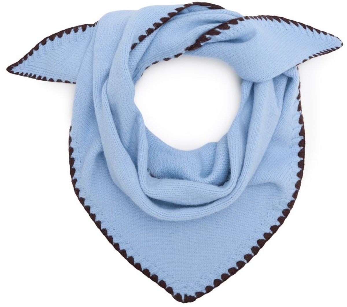 Manfield - Dames - Baby blauw triangel sjaaltje - Maat 1
