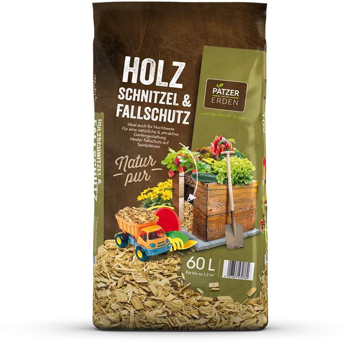 Patzer houtsnippers en valbescherming 60 liter