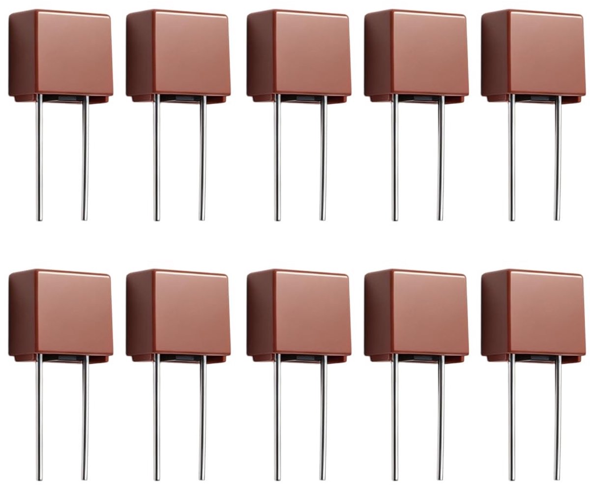 10 Stuks Rode Miniatuur Vierkante Zekeringen - T20A 20A 250V Langzame Zekering voor PCB en Elektronische Reparatie
