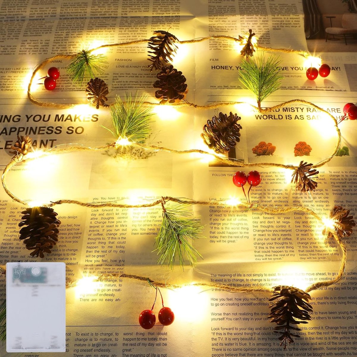 Sfeervolle LED Fairy Lights 2 m met 20 Lampjes voor Binnen en Buiten - Kerstdecoratie voor Kamer, Tuin en Terras