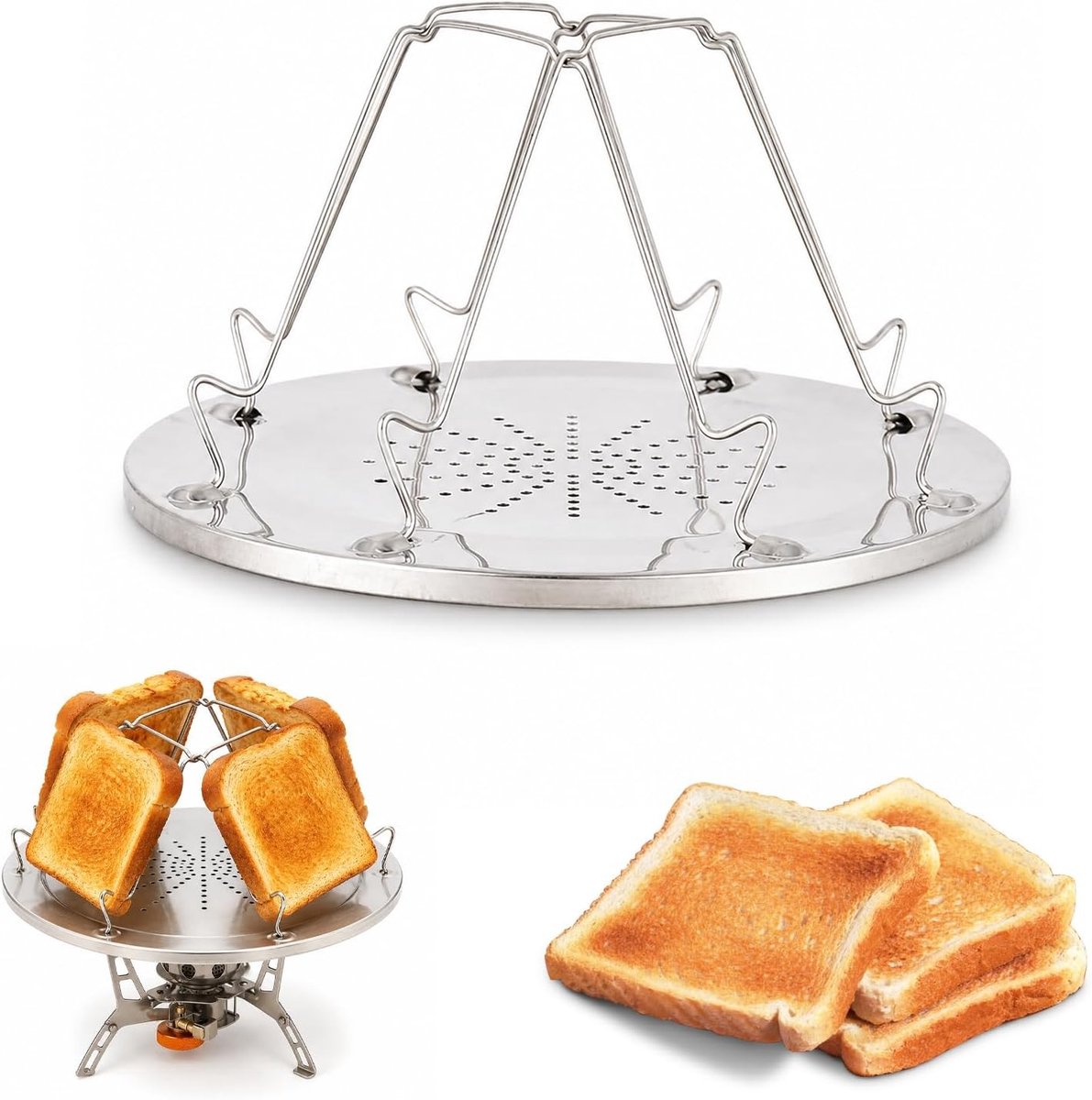 Draagbare campingtoaster voor gasfornuis - Ideaal voor buiten koken, kamperen en picknicken